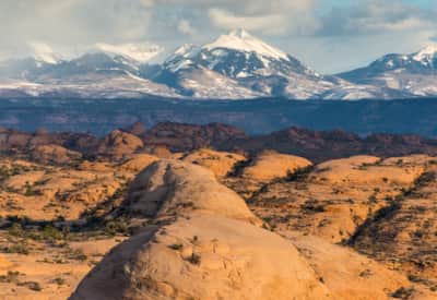 These dunes are a series of rock formations found at Arches National Park.