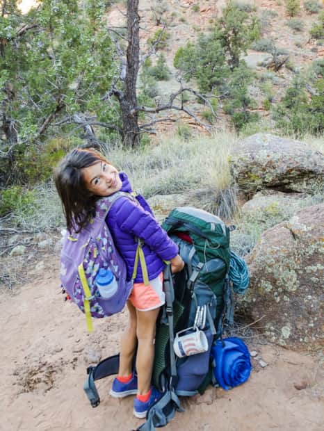 Juliet Sullivan (7) ready to go for the day.