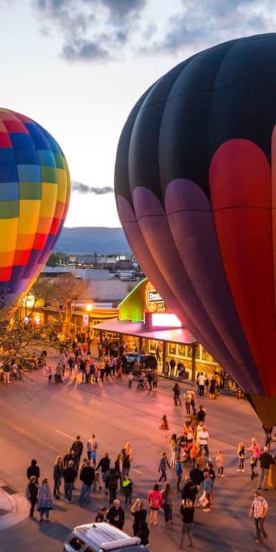 At Dinah Soar Days in Vernal, the night glow is set up along Vernal's Main Street.