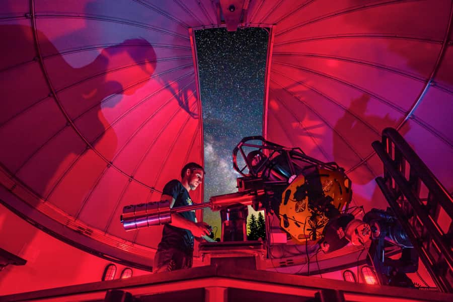 Visitors of the Compass Rose Lodge have the opportunity to gaze upon the stars in detail within the Huntsville Astronomic and Lunar Observatory.