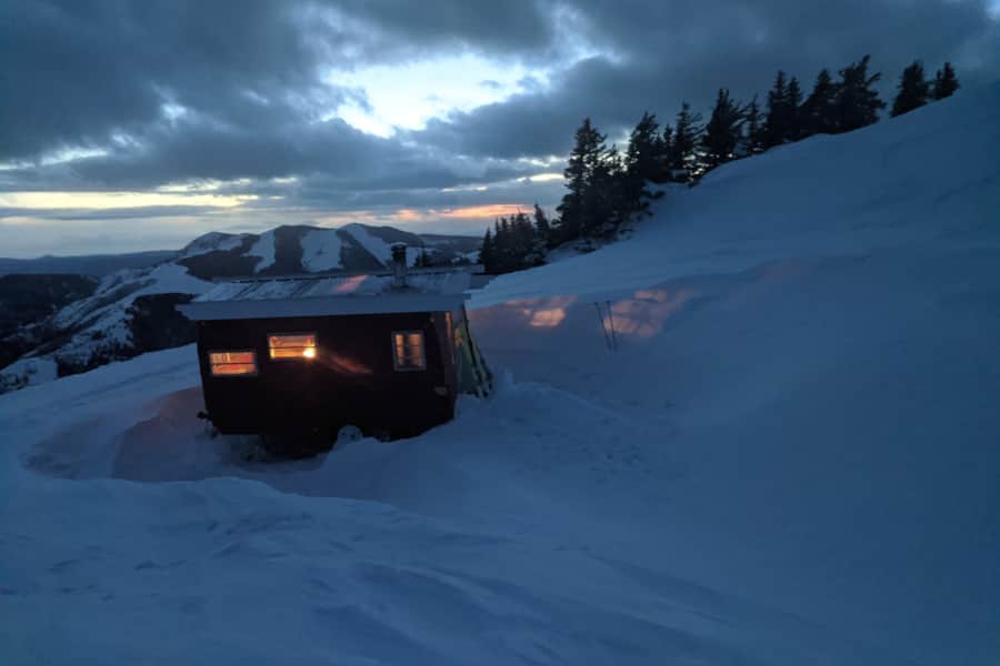 Views from a leisurely twilight ski.