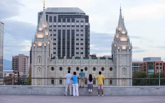 Views overlooking Temple Square.